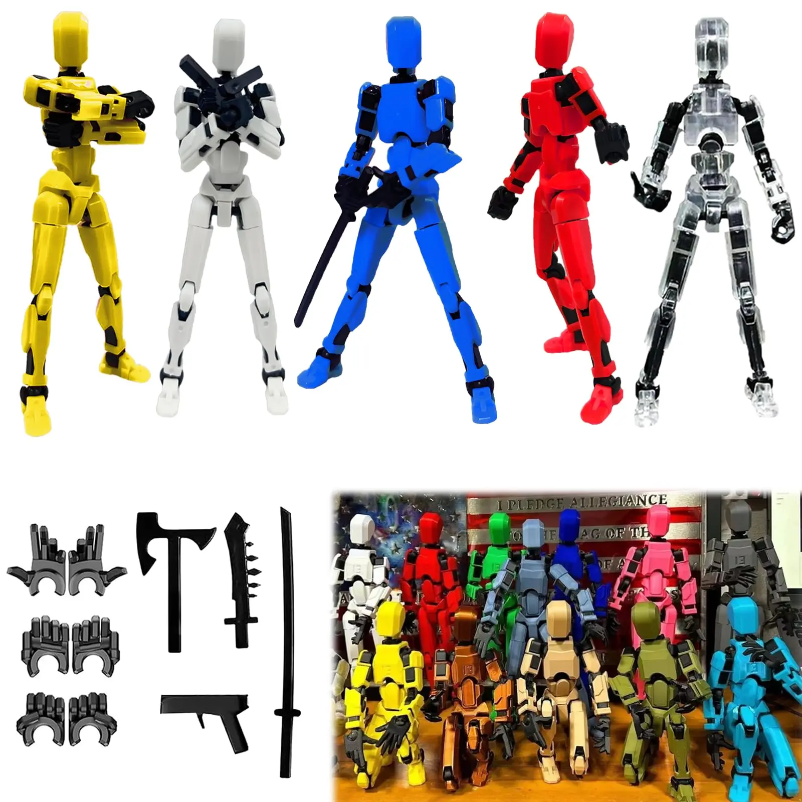 Assembly Completed-2024 New Titan 13 Action Figure Set,Nova 13 Action Figure,Titan 13 Robot Action Figure,3D Printed Multi-Joint