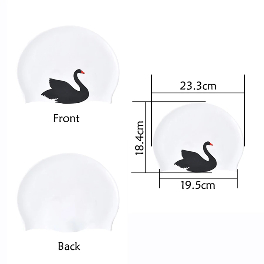 Silicone Swimming Cap Cute Animal Print Cartoon Swim Pool Water Sports Waterproof Caps for Men Women Boys Girls Adults Children
