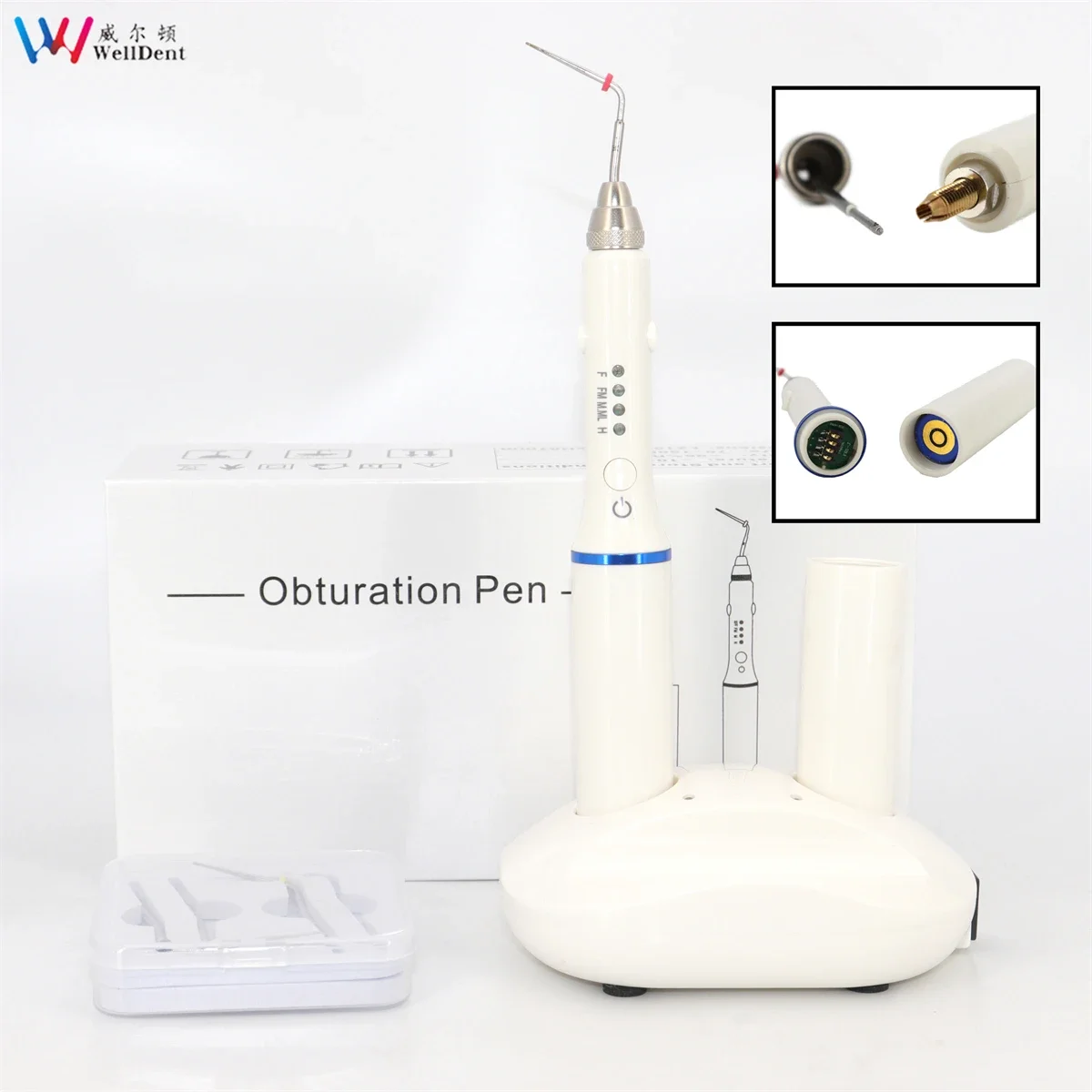 

Dental Obturation System Wireless Cordless Gutta Percha Endodontic Endo Heated Pen 4 Tips and 2 Batteries Dental Instrument