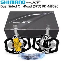 SHIMANO PD-M8020 Bicycle Pedal for Mountain Bike Self-locking Dual Sided MTB Pedals M8020 SPD Original Bicycle Parts