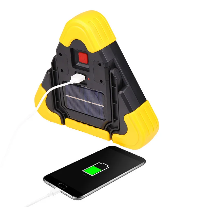 Luz de advertencia Triangular de emergencia Solar, lámpara de alarma de avería de seguridad, Camping, pesca, lámparas de trabajo portátiles de mano, linterna de señal