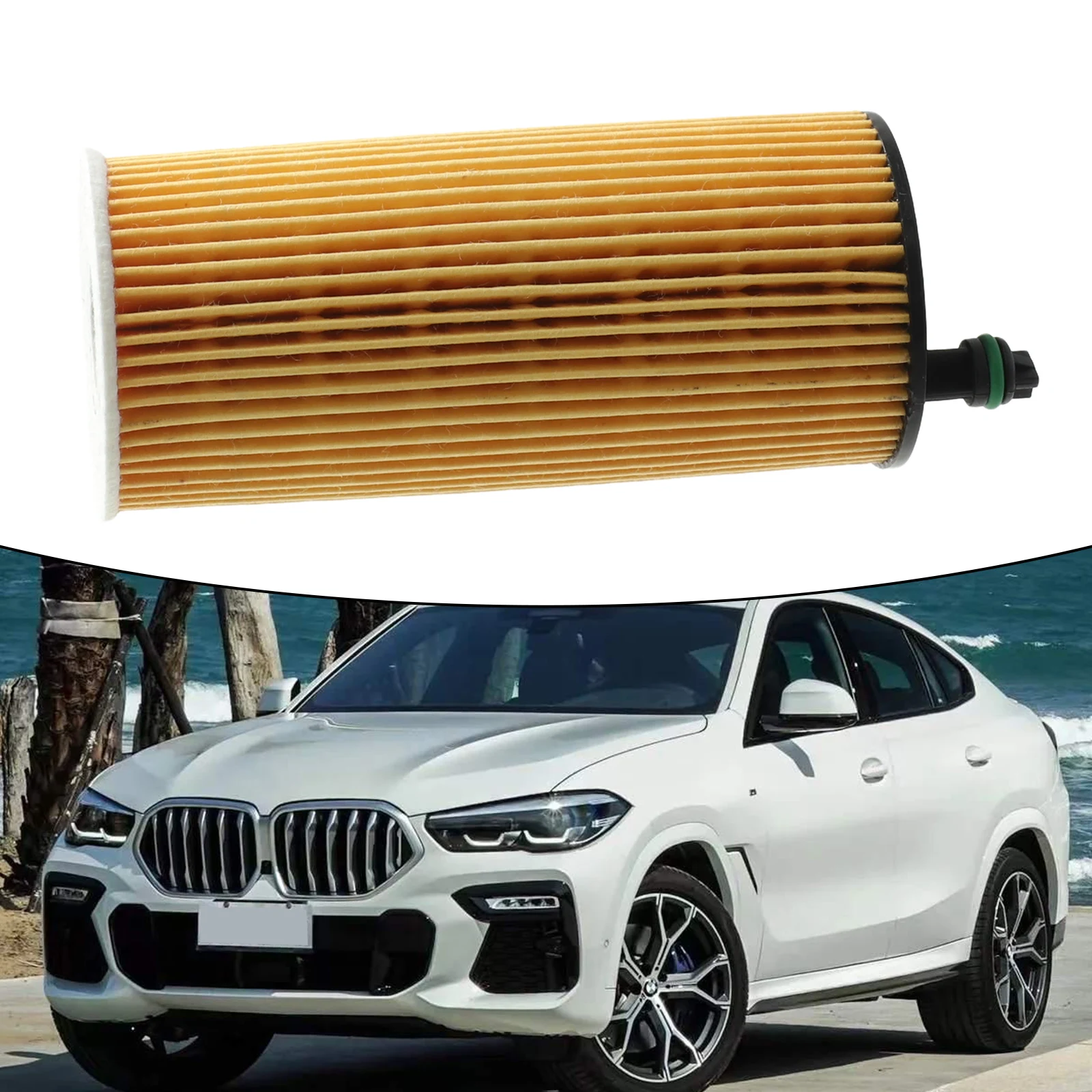 1pc Car Oil Filter Kit For BMW 1 2 3 4 5 6 X1 X3 X4 X6 F10 F20 F30 Diesel 11428507683 52mmx132mm Wear Parts Automobiles Filters