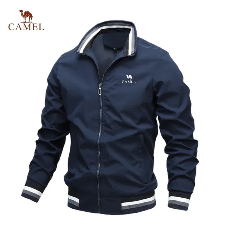 CAMEL-Veste zippée brodée haut de gamme pour hommes, veste de sport de plein air décontractée, haut à la mode, printemps et automne, haute qualité