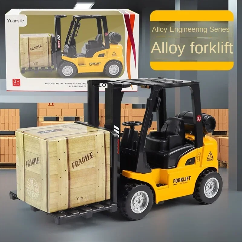 Metal Alloy Forklift Truck Alloy Engineering Pull Back Truck Toys Die-Cast Construction Toys Truck Vehicles Excavator