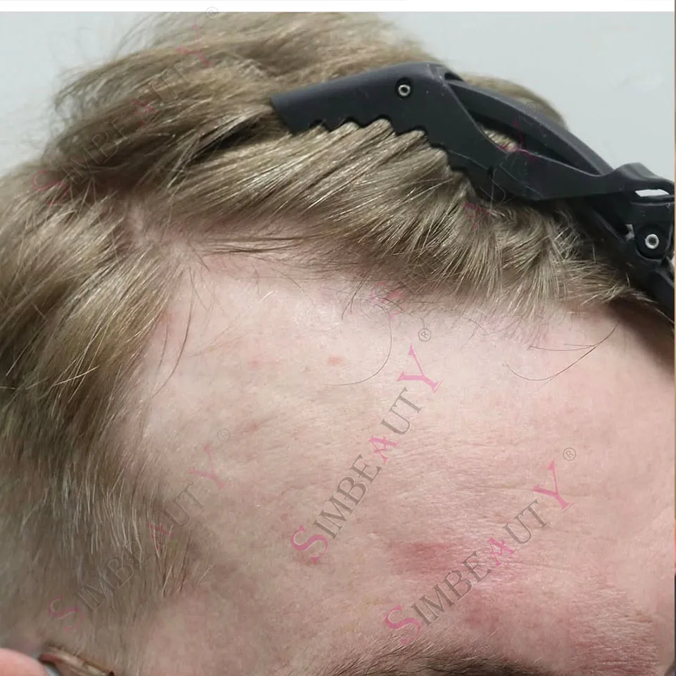 

Премиум 0,02 мм супер натуральная линия волос ультра тонкая кожа PU Vloop мужской парик блондинка девственный серый парик человеческих волос капиллярные протезы