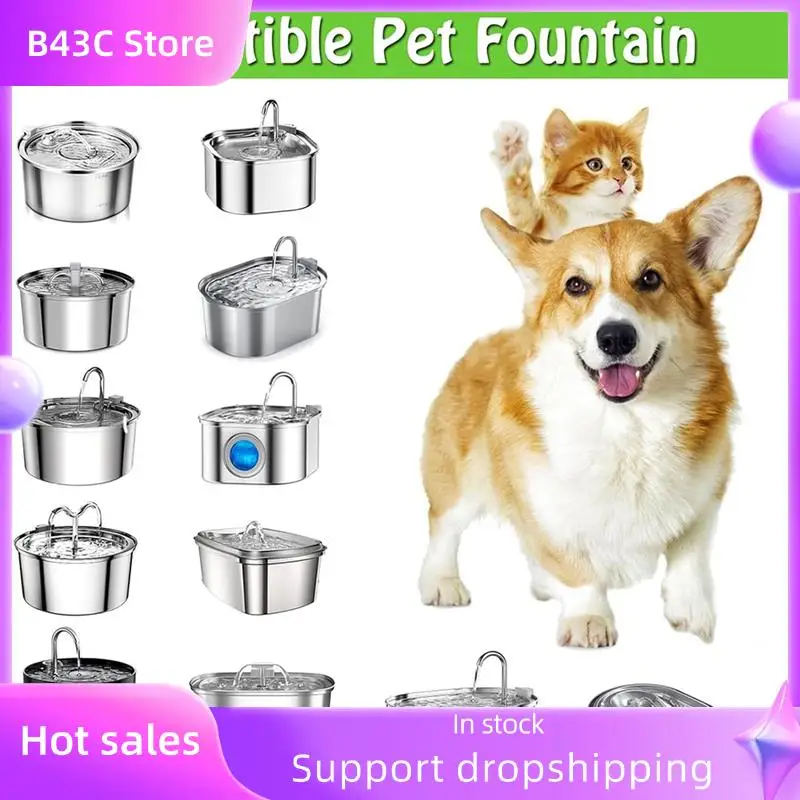 

B14C 16 Pack Cat Water Fountain Filters Replacement For 108/3.2L& 67Oz/2L Pet Water Dispenser With 16 Pre-Filter Sponges