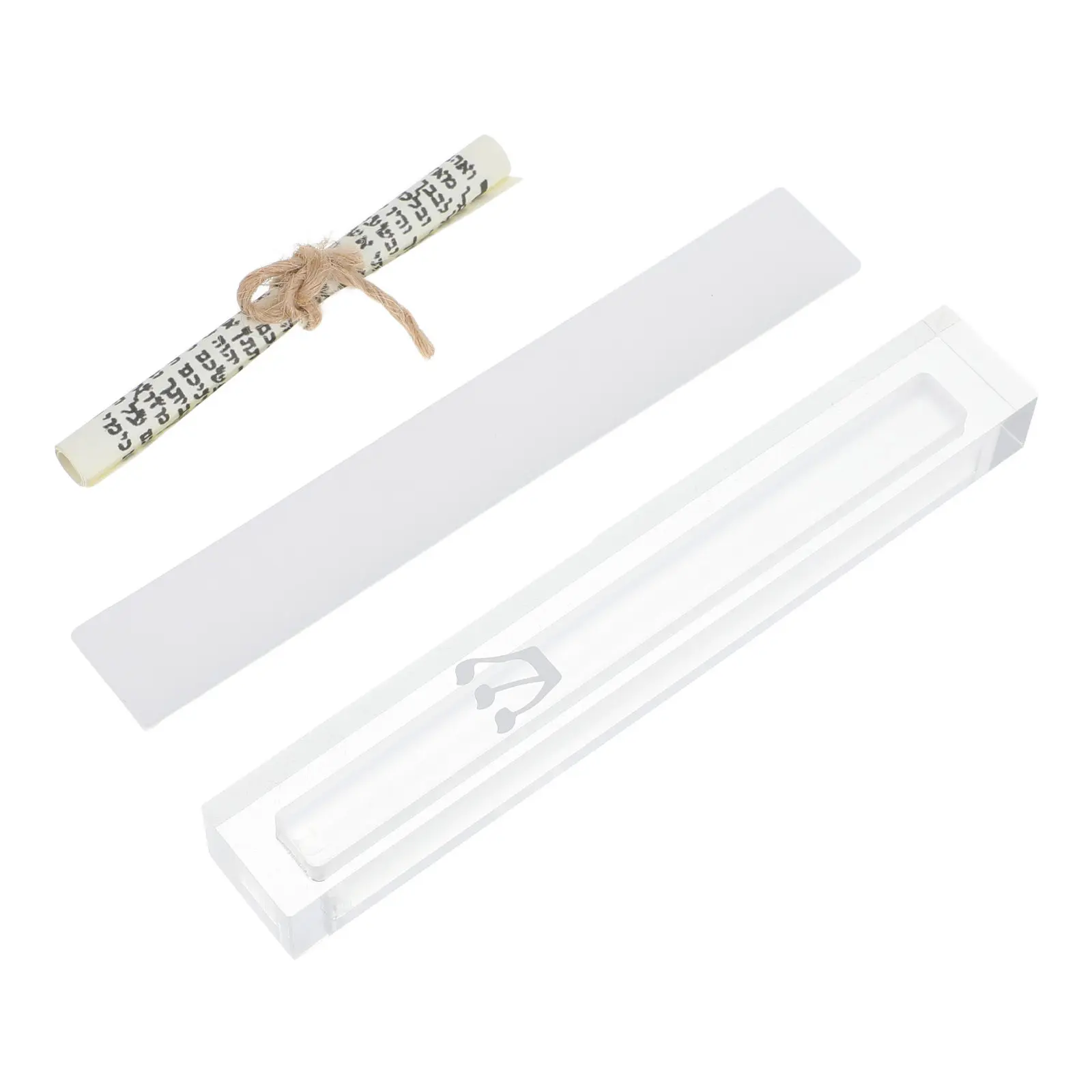 Acrylic Mezuzah Case Clear Scroll Holder Jewish Home Blessing Judaica Doorway Decor