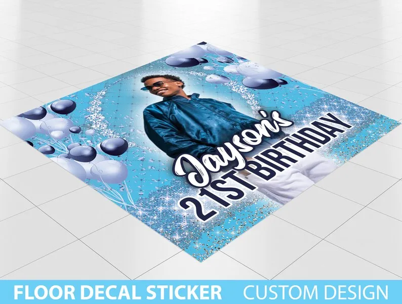 Custom Floor Decal sticker, Removable Sticker, Vinyl Floor Banner, Adhesive Floor Banner Sticker Decal Removable, Birthday Dance