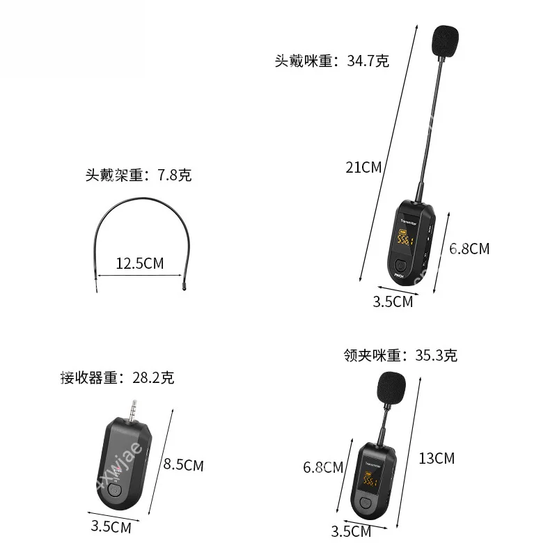 Professional Wireless Headset Mic 2.4G Transmission with Lavalier Clip for Teaching Outdoor Instruction