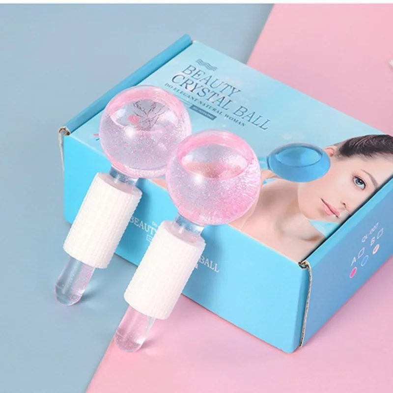 Eishockey Beauty Ball Rosa Kristall Eishockey Eistherapie Gesichtsmassage Glas Eiskugel Beauty Ball