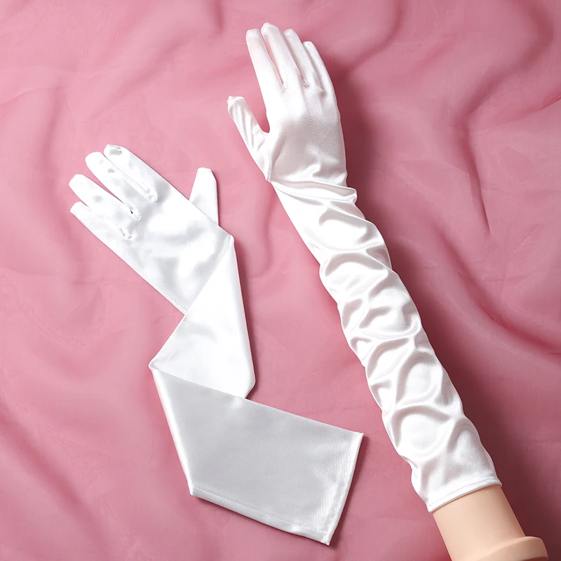 Fingered long bridal gloves, elegant elbow length Wedding gloves, suitable for women's wedding accessories