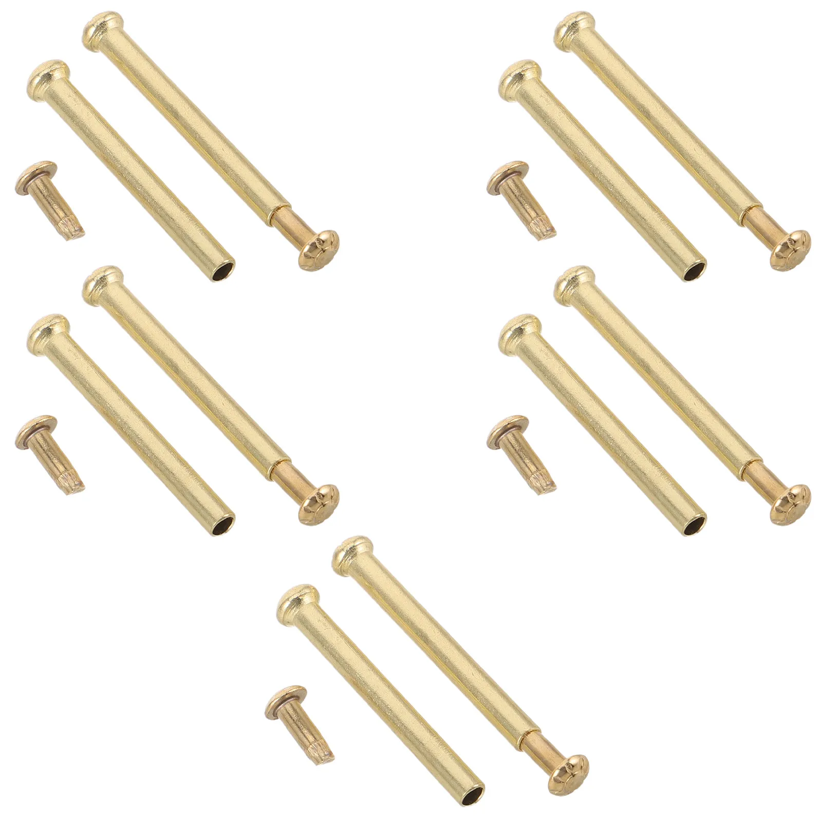 10Set Folding Fan Rivet Kit High Strength Shaft Rivets Nail Nut Replacement for Bamboo Paper Silk Handheld Fan