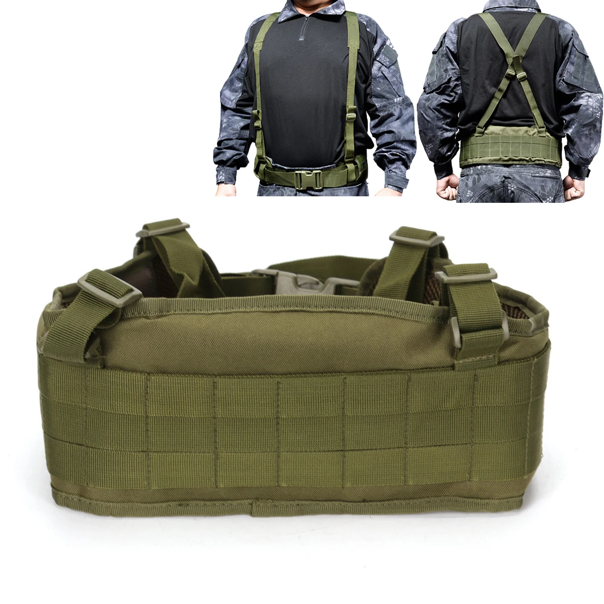 Tactical Molle Belt Airsoft Combat Suspender Waist Belt Gear Military Outdoor Men Hunting War Battle Waist Support Adjustable