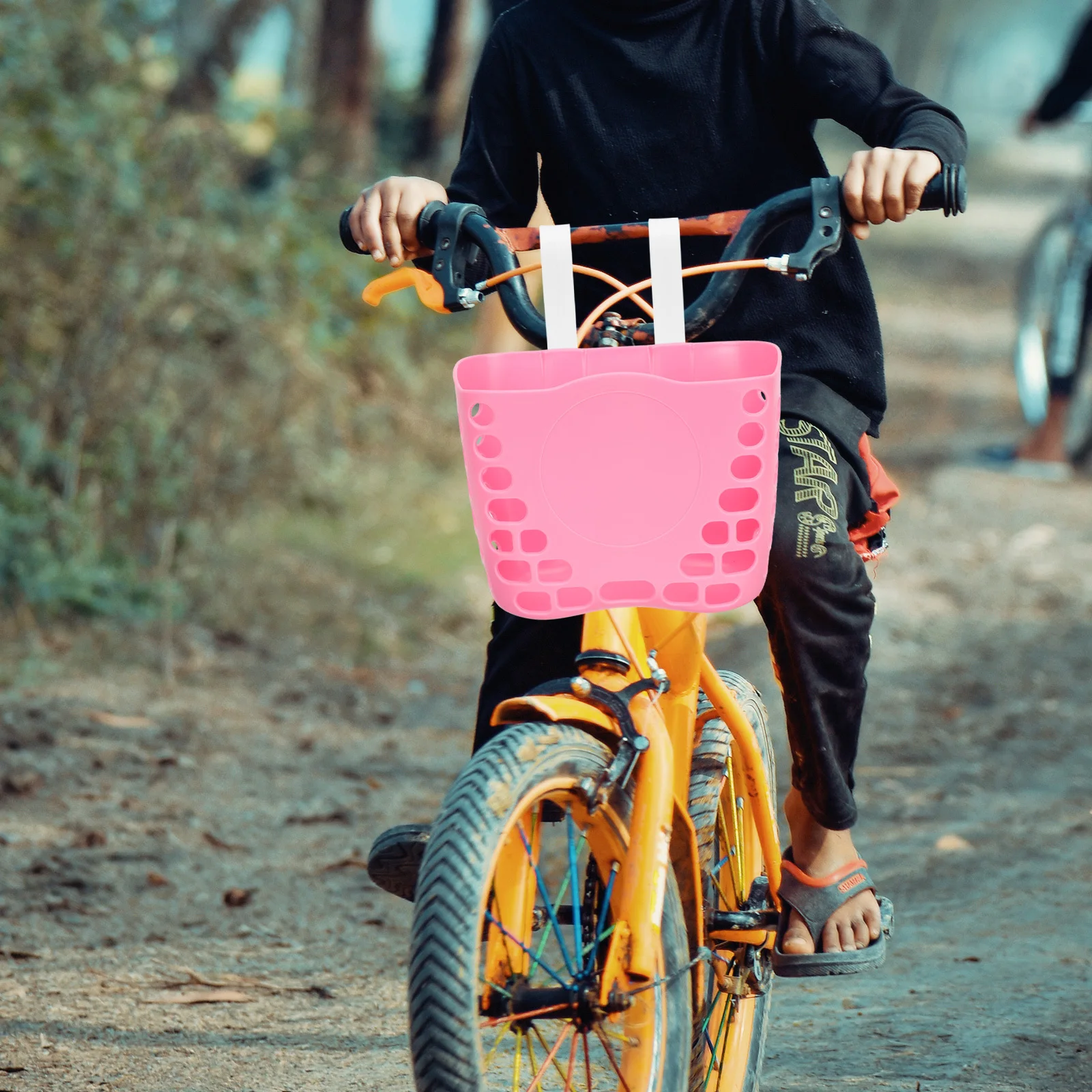 Bike Basket Front Sturdy Detachable Cycling Basket Durable Load-Bearing Design Cute Convenient Bicycle Trunk Rack