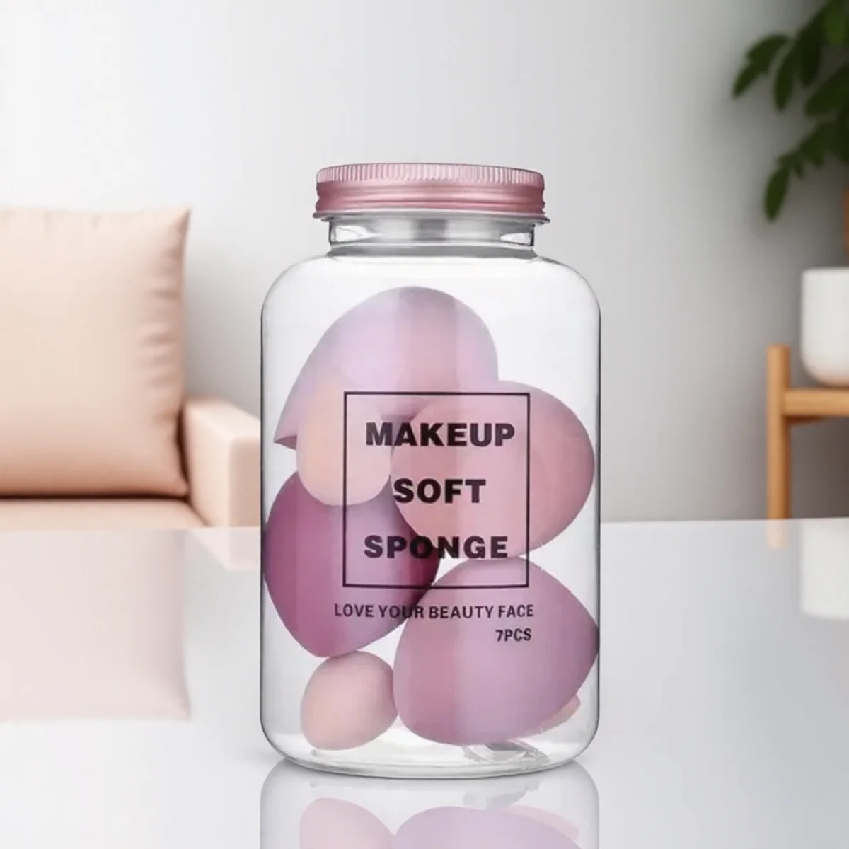 KISMIS 7 ピース/セットソフトウェットとドライ使用メイクアップスポンジセット化粧パフメイクアップスポンジファンデーションパウダースポンジ美容ツール