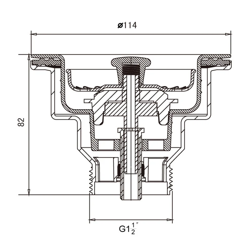 주방 석영 석재 싱크대 용 스트레이너 바구니 배수 스토퍼 직경 114Mm가있는 ABGR-주방 싱크대 배수구