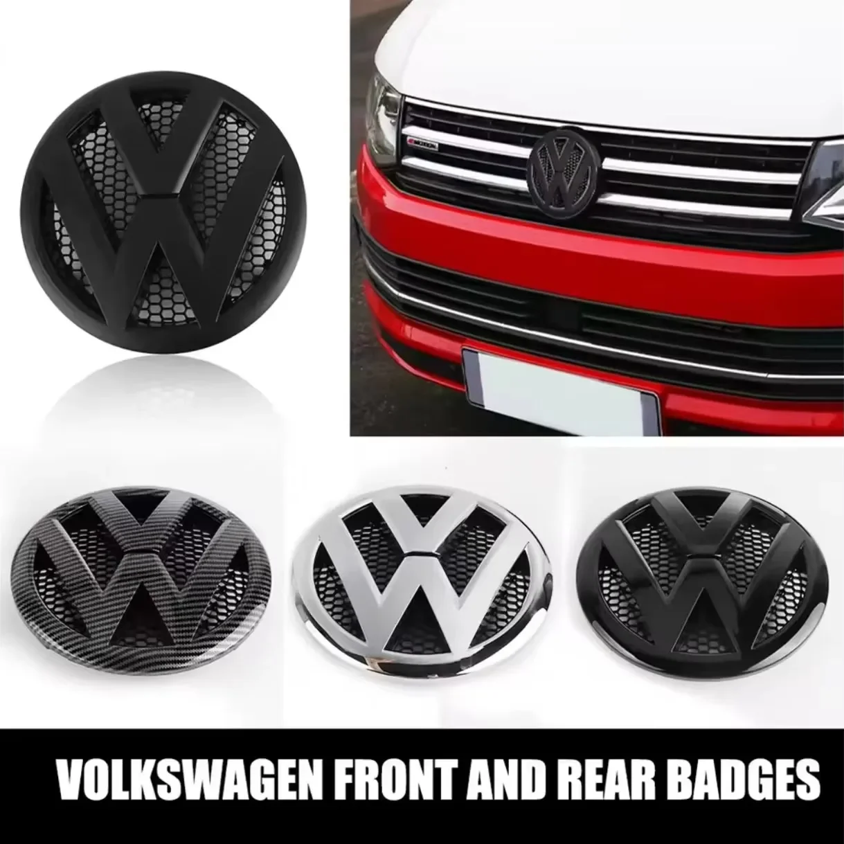 

165mm 130mm Replace Car Front Rear Badge Emblem Grille Trunk Lid Logo Styling For Volkswagen VW Transporter Van T5 2010-2015