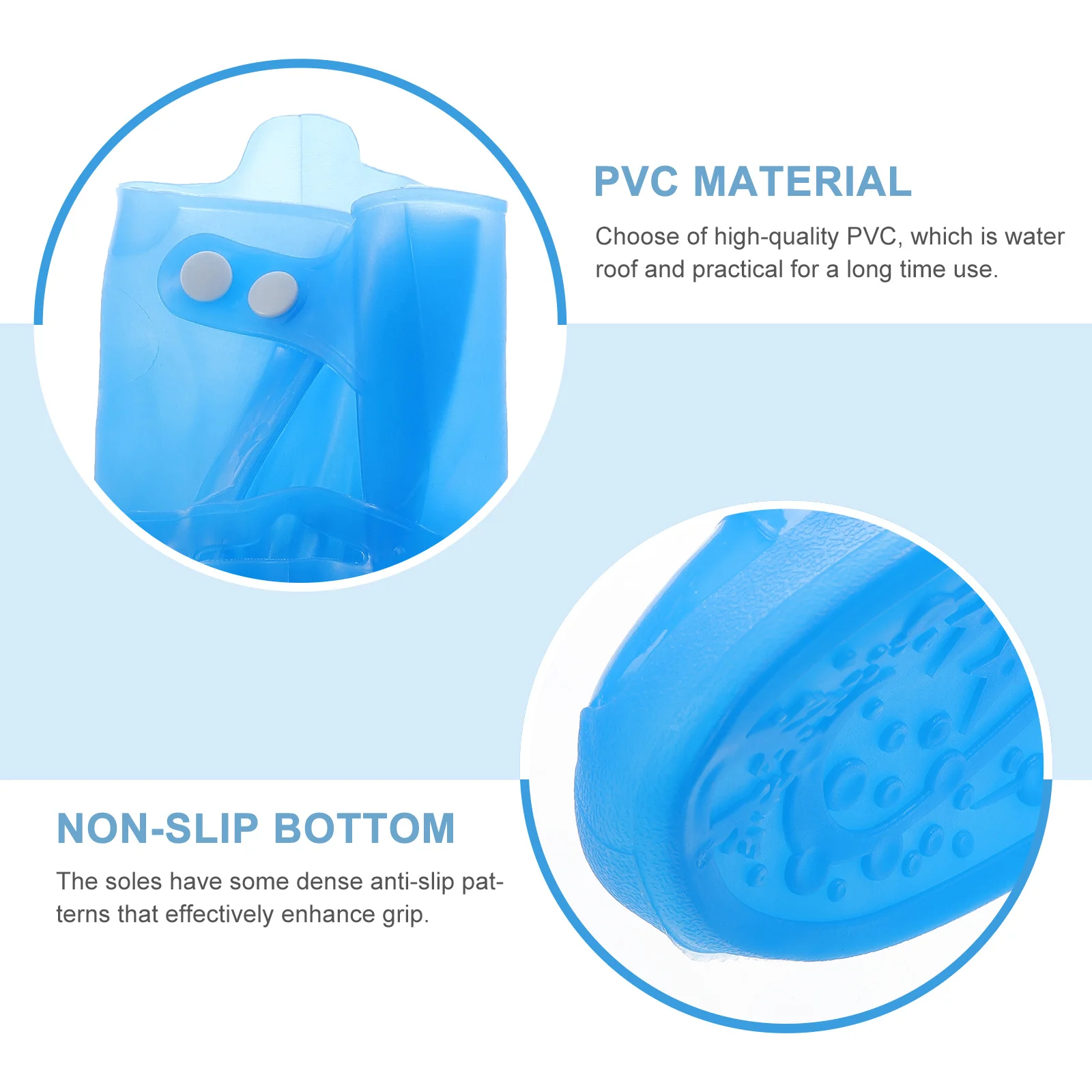 

1Pair Non-Slip Shoe Covers Waterproof Thickened PVC Protectors for Outdoor Rain Snow Button Design Anti-Skid Sole Lightweight