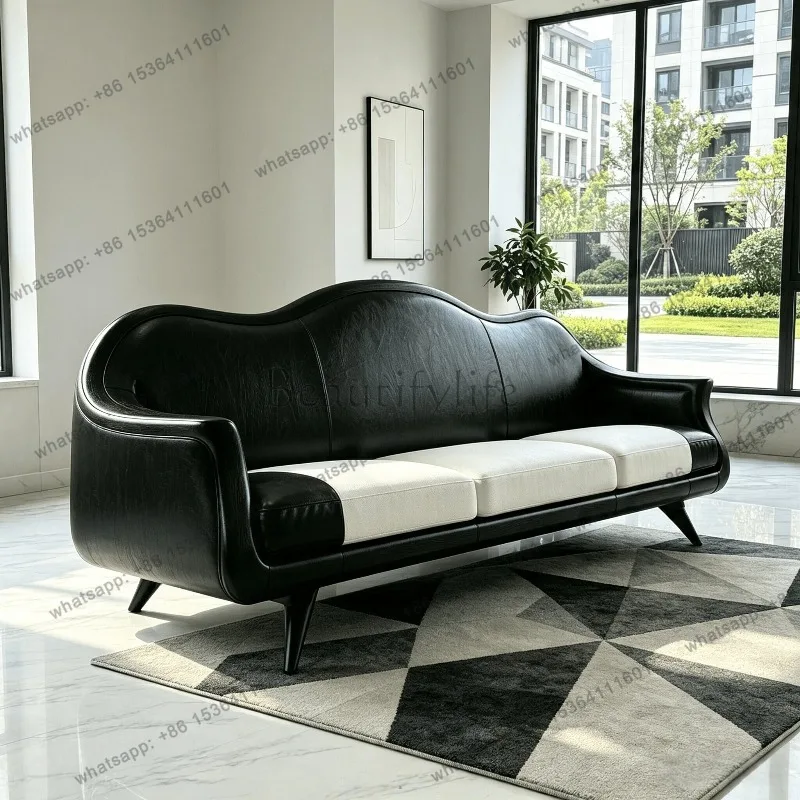 YJ New Chinese Black Walnut Solid Wood Straight Sofa High-end Custom Furniture Villa Homestay Living Room 2026 New Model
