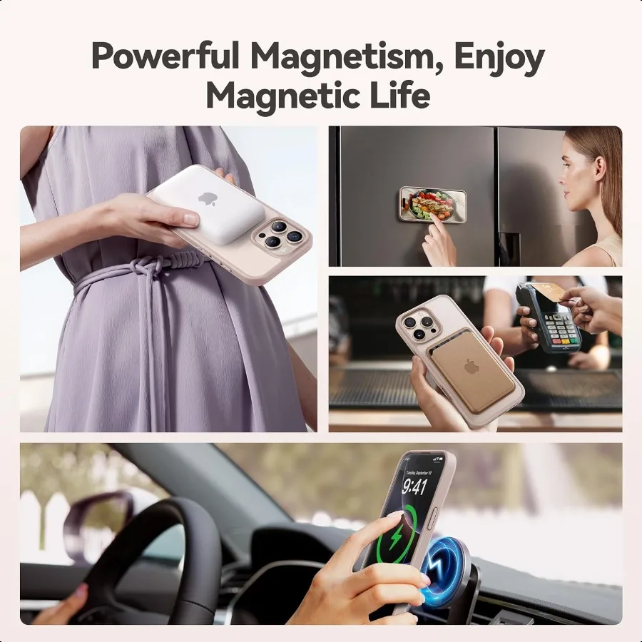 مصممة لحافظة iPhone 16 Pro مع حامل مغناطيسي غير مرئي [حماية من السقوط العسكري] [متوافق مع MagSafe] مقاوم للصدمات