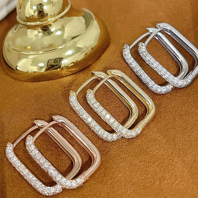 Design Sense European American Fashion Earrings Micro Inlaid Zircon Temperament Fashionable Niche Cold Style Jewelry