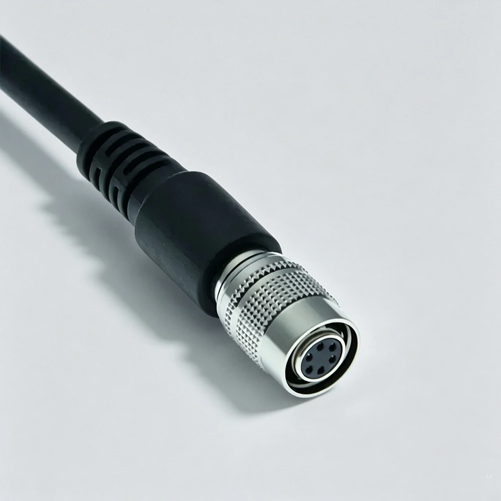 HR10A-7P-6S 6Pin Industrial Camera IO Trigger Cable High Flex Drag Chain Straight Angle for Basler Hikvision GigE Machine Vision