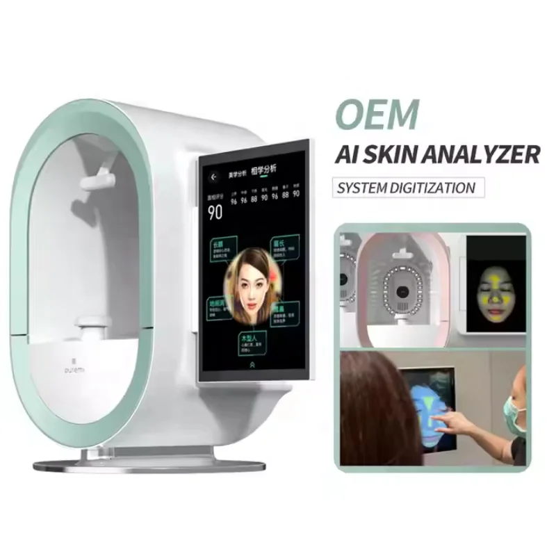 Professional 16 Languages HD Pixel 3D Display AI Skin Scanner Facial Test Diagnostics Analyzer Skin Analysis Machine
