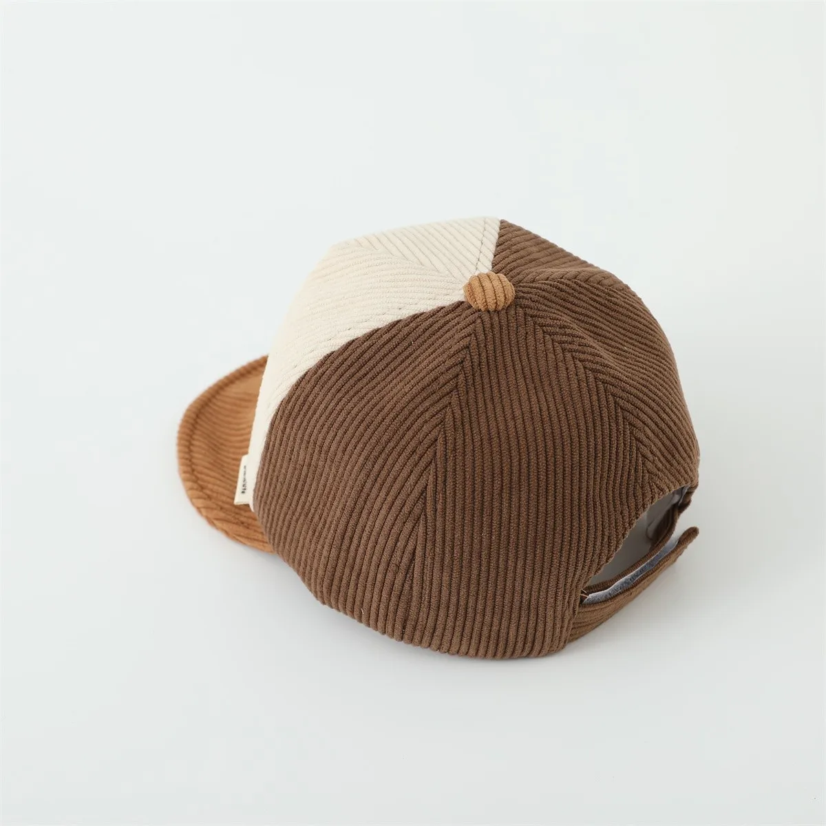 New Autumn Baby Duck Tongue Caps Fashion Corduroy Patchwork Hats Boys And Girls Ribbed Breathable Baseball Caps