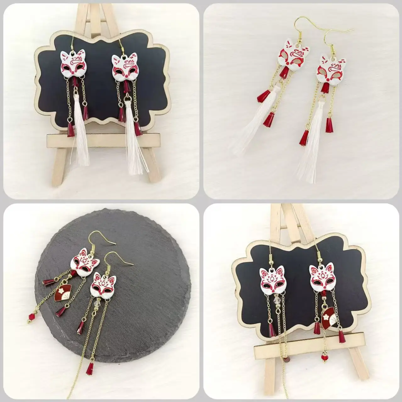 

Vintage Nine-tailed Fox Mask Earrings for Women Mythical Legendary Animals Jewelry Fan Shaped Pendant Tassel Ear Clip Gifts 2026