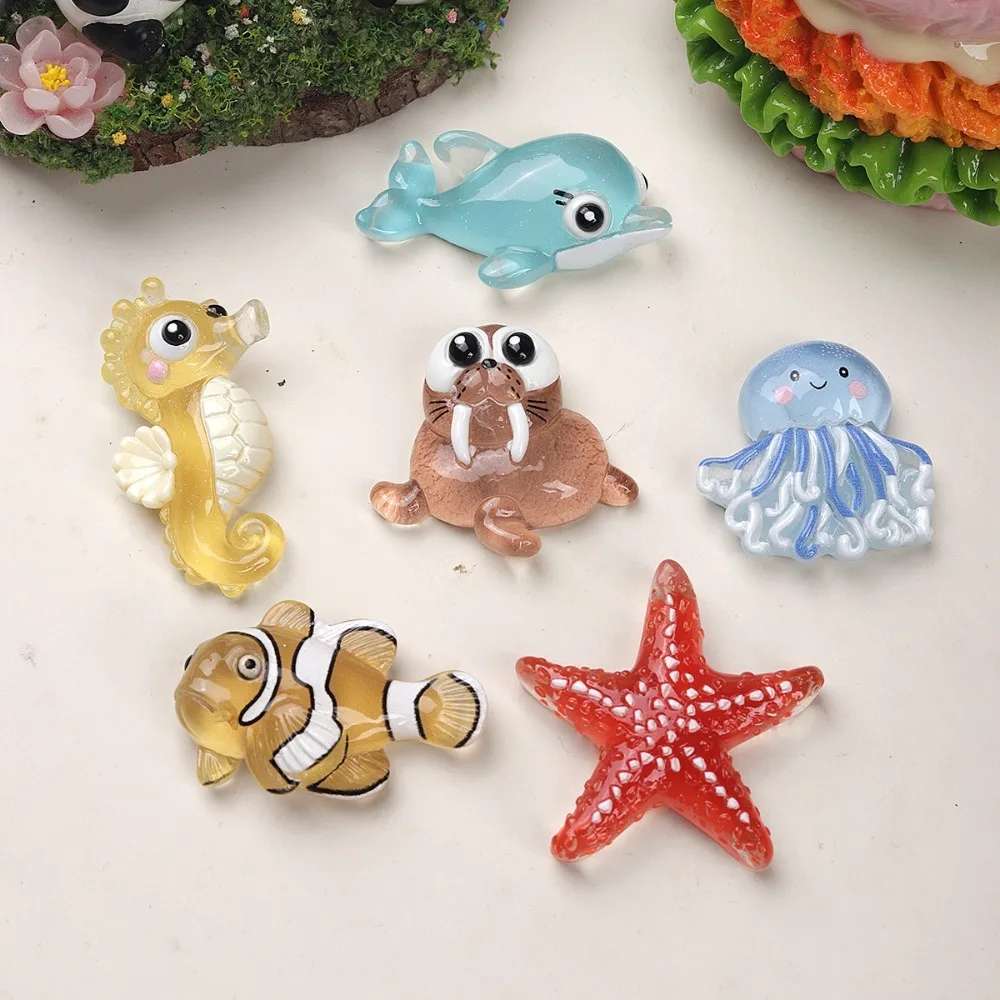 10pcs Mini Kawaii Cute Star Fish Flat Back Cabochons Scrapbook Diy  Party Hairpin Accessories Home Decoration Craft