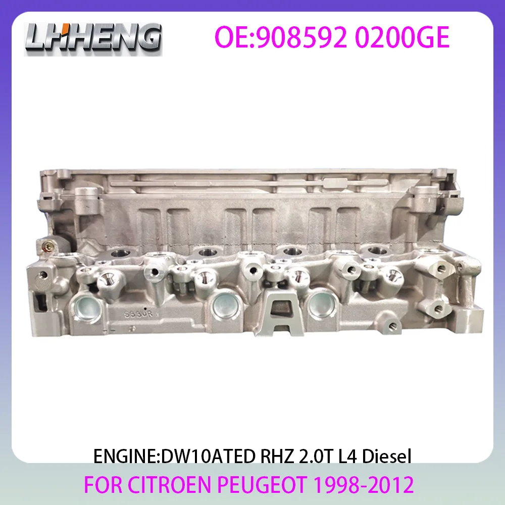Engine cylinder head assembly For CITROEN C4 C5 PEUGEOT 206 207 306 307 406 607 2.0L 2.0 L T L4 Diesel 98-12 DW10ATED RHZ 908592