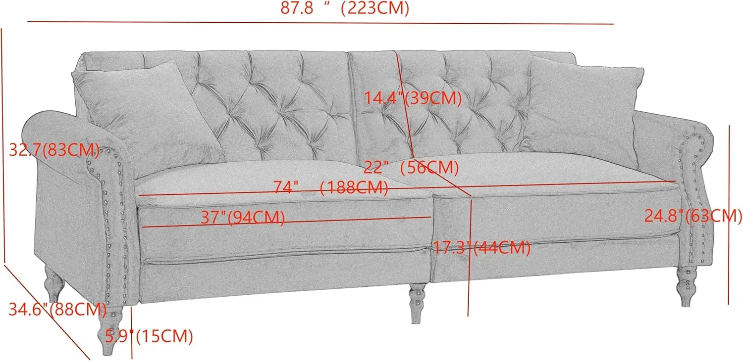 Futon Sofa Bed,Sleeper Sofa,Mid- Modern Futon Couch,Convertible Sofa,Sofa Cama For Living Room And Bedroom