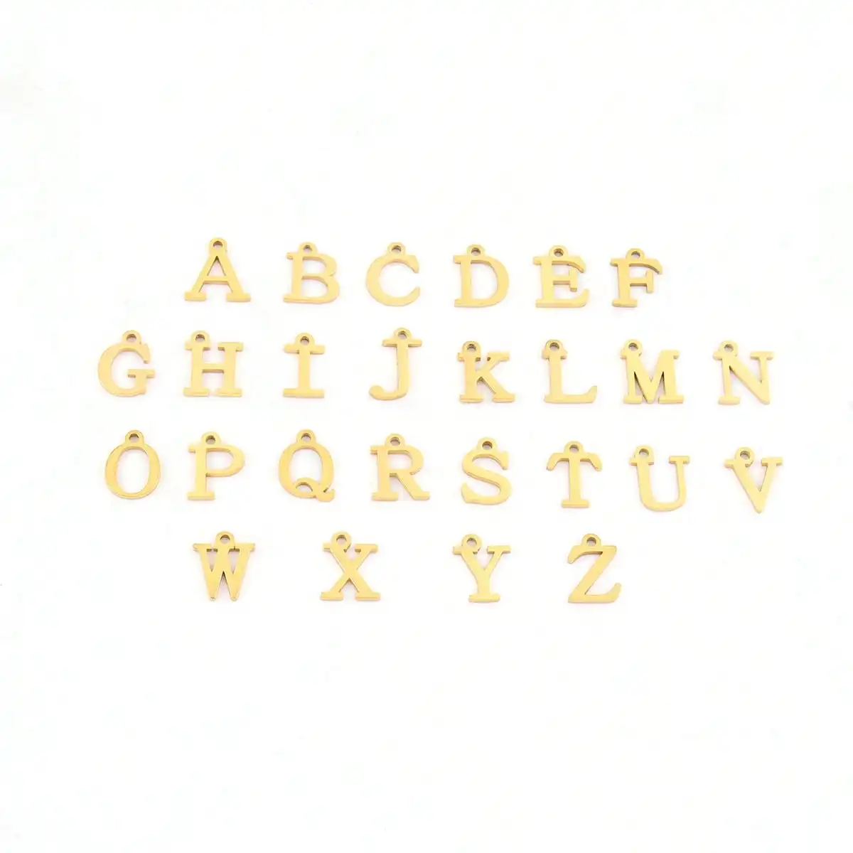 قلادات على شكل قلب مجوفة أولية كلاسيكية أنيقة مطلية بالذهب من الفولاذ المقاوم للصدأ على شكل حرف سلسلة متعرجة للنساء #3