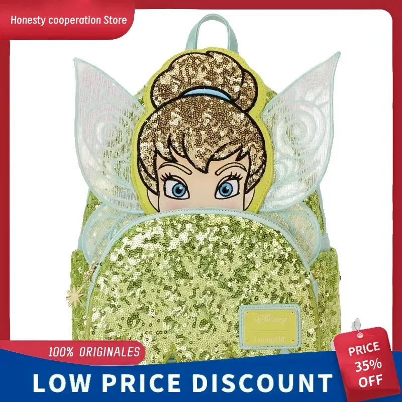 

New Loungefly Tinker Bell Sequined Mini Backpack For Girls Casual Backpack Exquisite Fashionable Creative Surprise Birthday Gift