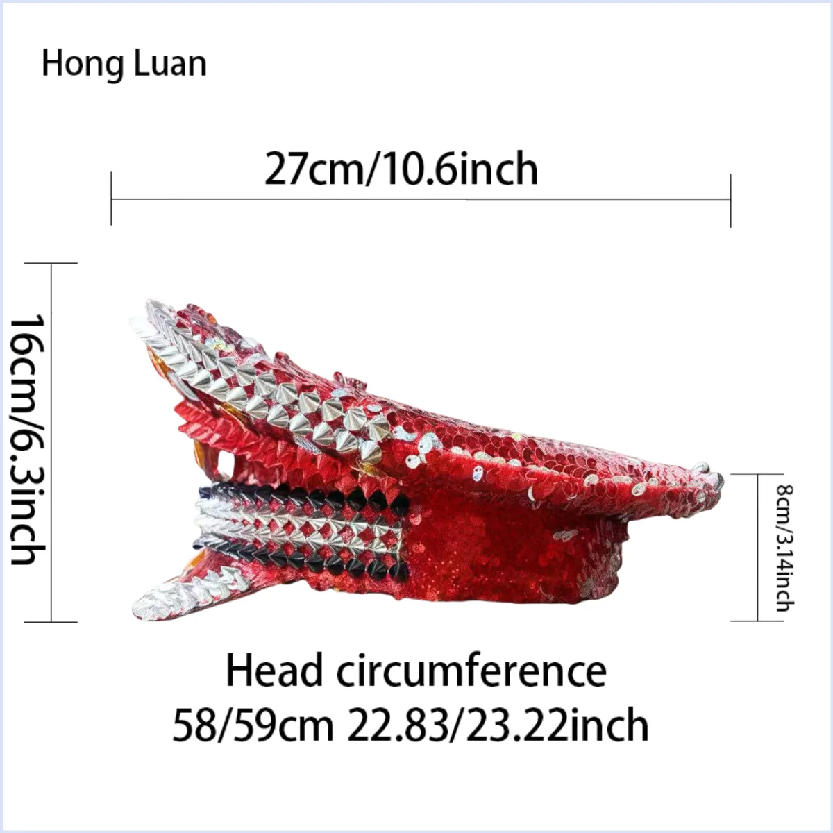 HongLuan  Halloween Costume Hat, Captain Hats Rhinestone for Burning Man Festival Woman, Cosplay Female Accessories