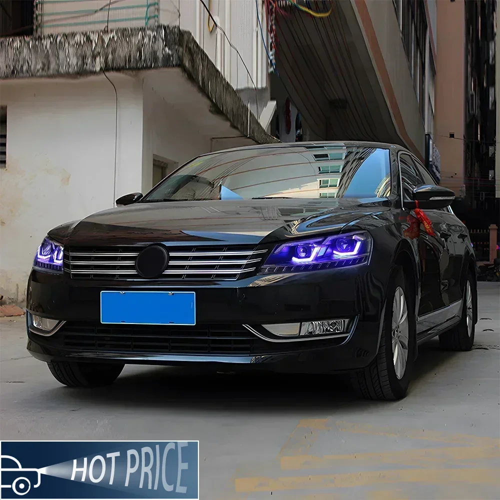 

Автоматическая фара для VW Passat B7, американская версия 2011-2015, автомобильные фары, осветительный блок в сборе, обновление светодиодного объектива проектора, аксессуары