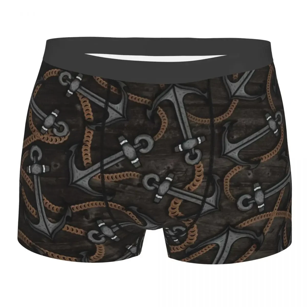 Anchors Underpants Breathbale Panties Male Underwear Print Shorts Boxer Briefs