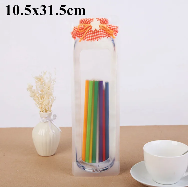 100PCS Blue Lids Kid Plastic Mason Jar Bottle Packaging Bag DIY Candy Snack Spice Coffee Sugar Dried Fruits Beaf Storage Pouches