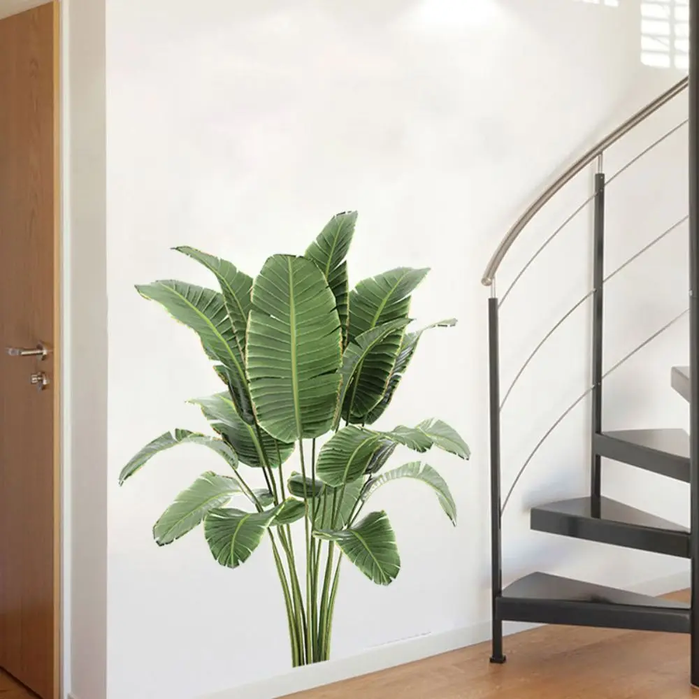 PVC Green Plant Potted Wall Sticker Waterproof Self-adhesive Wallpaper Removable Eco-friendly Decoration Mural Kids Room