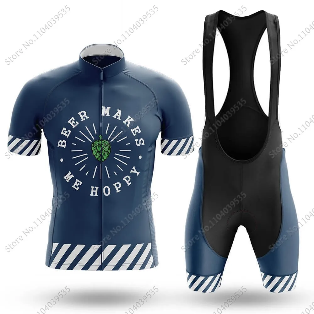 2024 Beer Cycling Jersey Set Retro Mens Summer Clothing Road Bike Shirts Suit Bicycle Bib Shorts MTB Ropa Maillot