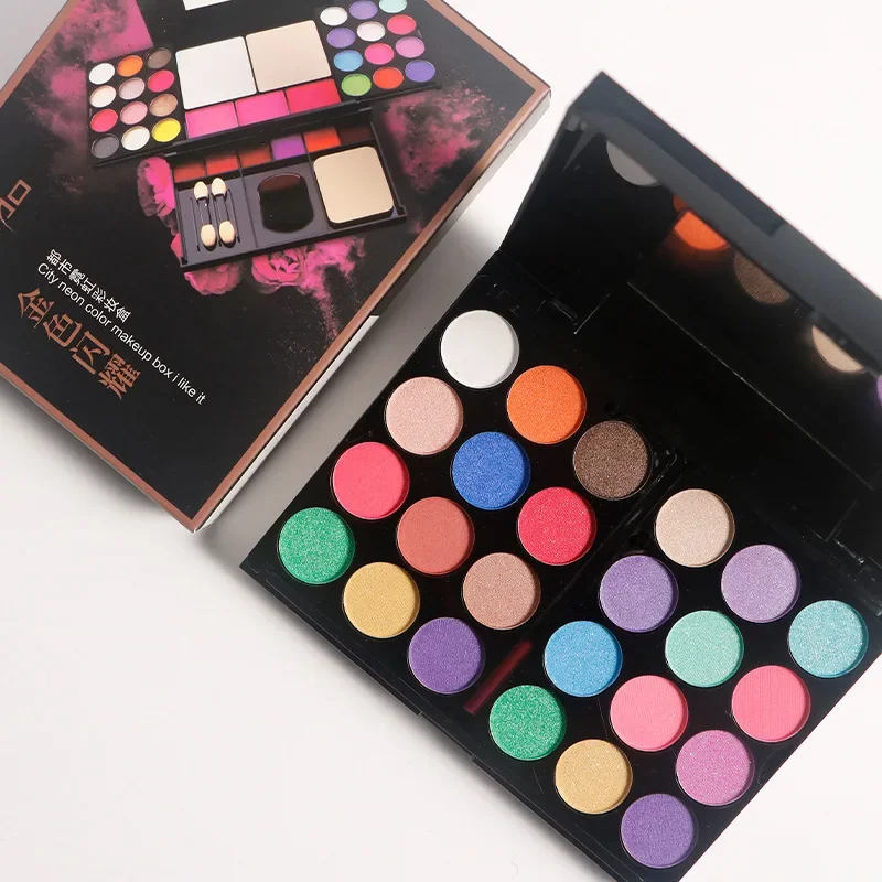 Rihao 8163 Eye Shadow Set Stage Makeup Must-have Pearlescent Multi-function Eye Shadow Palette for Students