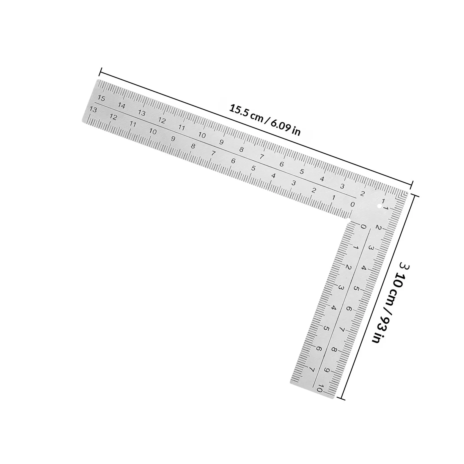 Carpentry Square L Shaped Ruler Stainless Steel Framing Engineering Scale Wide Base High Precision Woodworking Tool Right Angle