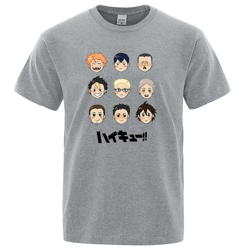 

YM Simple Retro T Shirt Mans Anime Haikyuu Karasuno Fly Printed Clothes Casual Loose Tshirts Breathable Round Neck Male T-Shirt