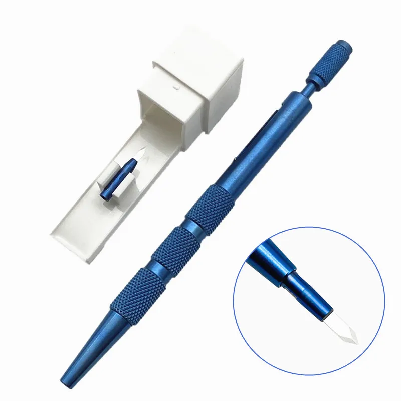 Sapphire Hair Transplant Pen Hair Follicle Implanting Blade for Eyebrow Beard Hair planting tool Titanium Handle