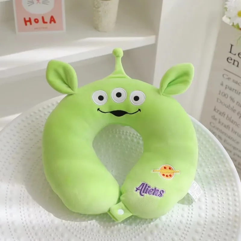 Cartoon Stich U-förmigen Hals Kissen Kawaii Gefüllte Anime Komfortable Alien Sullivan Nickerchen Kissen Flugzeug Reise Kissen Weihnachten Geschenke