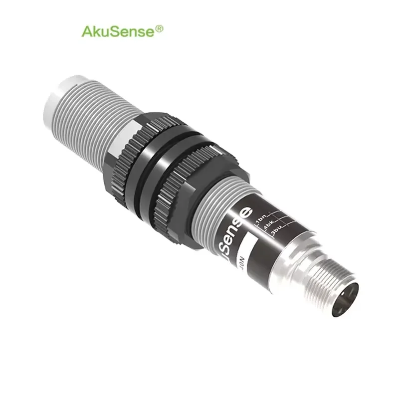 AkuSense MC18-160I Diffuse Ultrasonic Sensor 1Hz Retro Reflective Analog Current Output for Automation