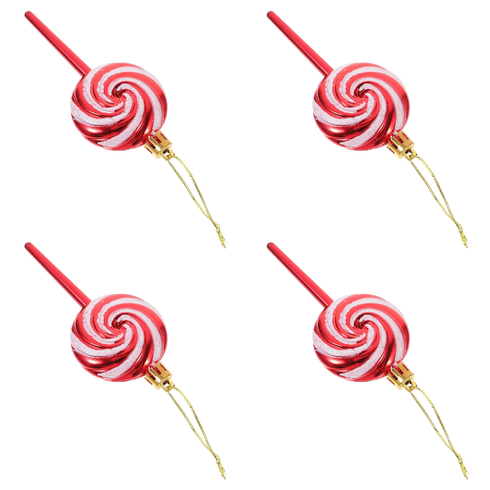 

4Pcs Christmas Lollipop Ornament Plastic Hanging Candy Decorations Xmas Tree Party Favor Decorations Christmas Lollipop Ornament