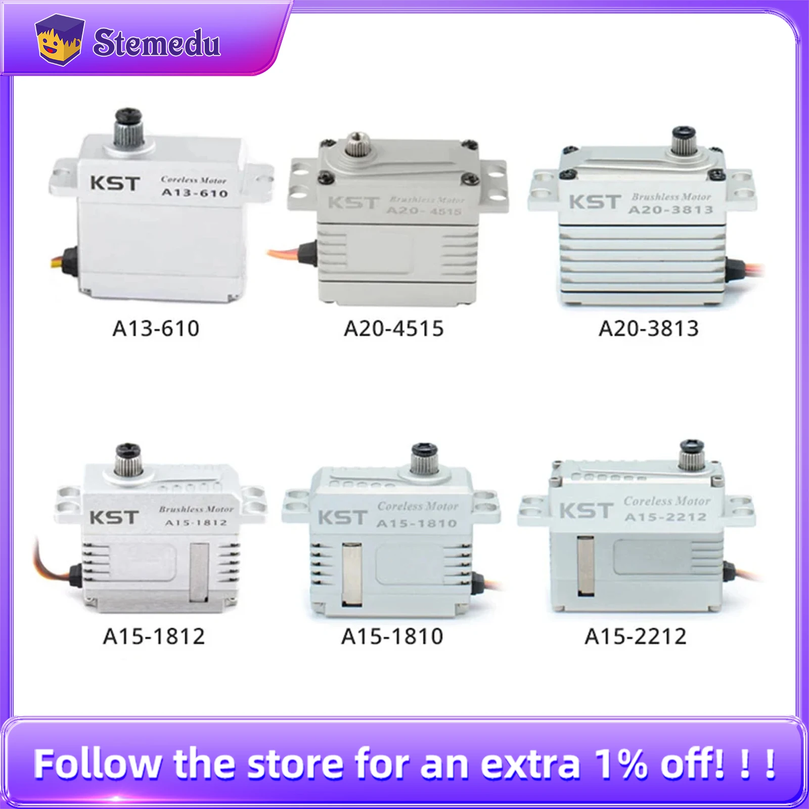 KST A20-4515/A20-3813/ A15-1810/ A15-1812/ A15-2212/A13-610 대형 토크 머신 로봇 서보 DIY 글라이더 고정익 부품용