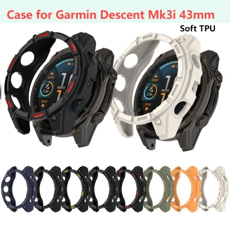 Soft TPU Case for Garmin Descent Mk3i 43mm Smart Watch Strap Band Hollow Cover Mk 3i Protector Shell Bumper Cover Accessoies