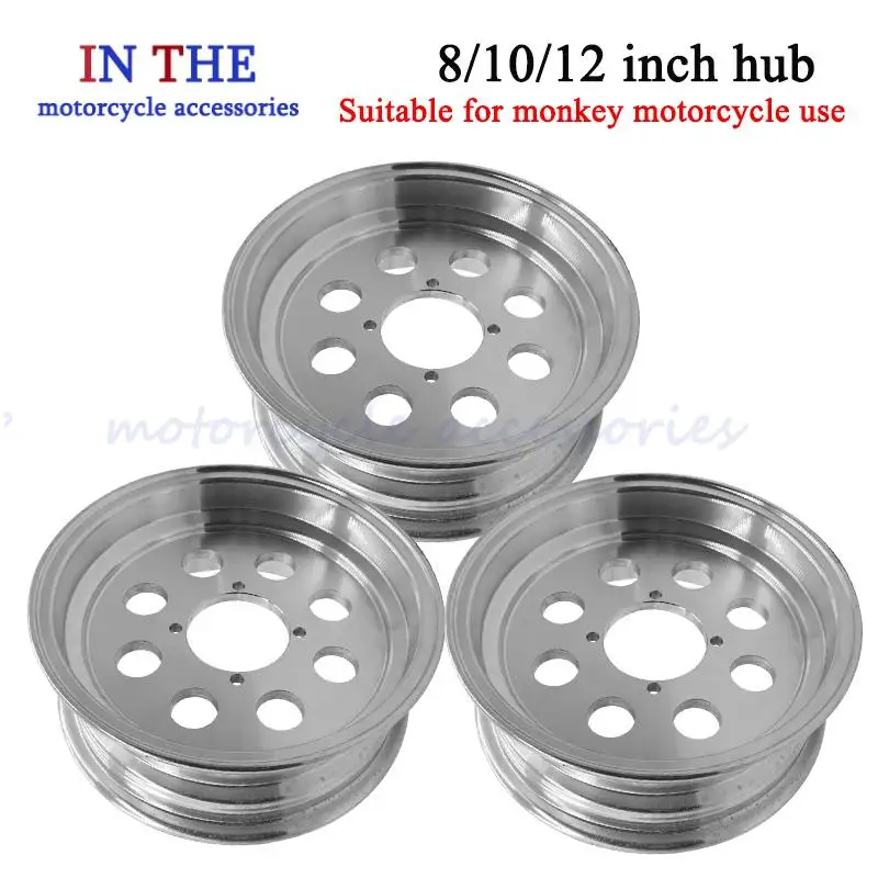 8/10/12 Inch Wheels Vacuum Rims Monkey Bike Motorcycle Modified 2.75-10 Front or 3.50-10 Rear Aluminium Alloy Wheel Hub